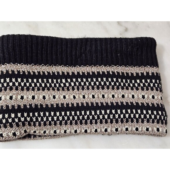 Banana Republic Women's Scarf One Size Black Knit Faux Style Faux Fur Scarf - Picture 1 of 8